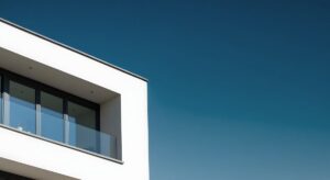 Modern white building with balcony 300x164